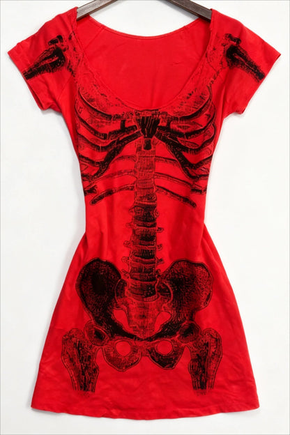 Y2K Subculture Slim Vintage Short Sleeve Mini Dress