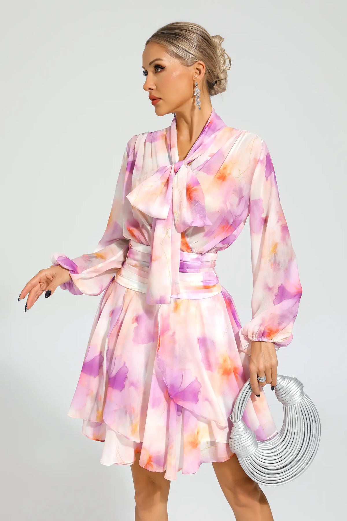 Sid Pink Floral Mini Dress