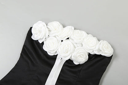 Flower applique zip-up mini dress  | Festival Outfits Women