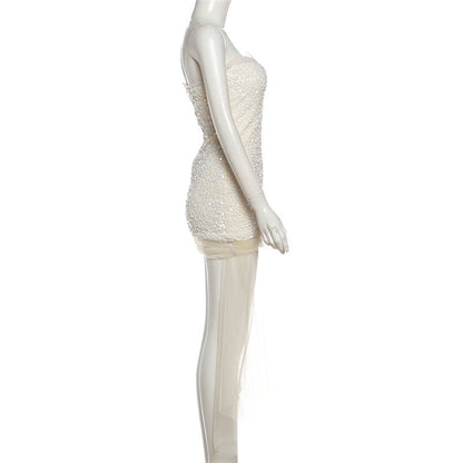 Glitter mesh tube mini dress  | Festival Outfits Women