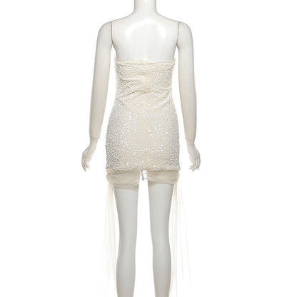 Glitter mesh tube mini dress  | Festival Outfits Women
