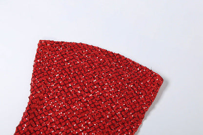 Glitter backless solid tube mini dress  | Festival Outfits Women