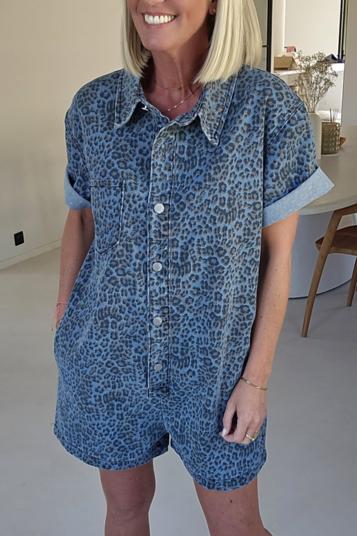 Jini Jeans Playsuit Blue Leo