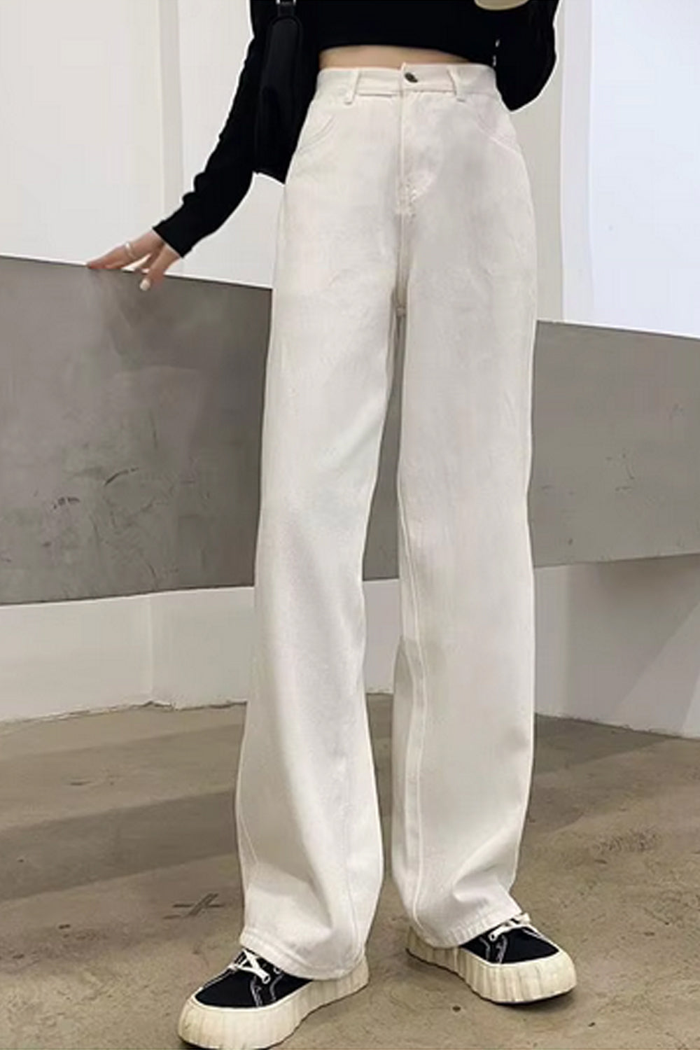 High Waist Casual  White Jeans Pants