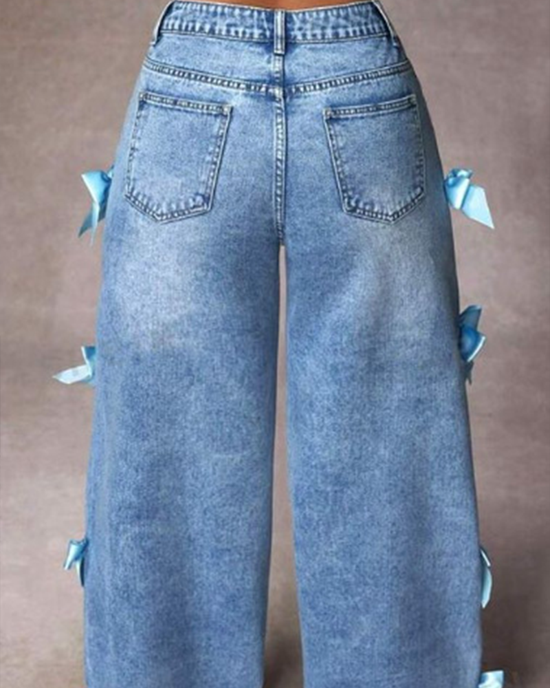 Bow Collage Jeans