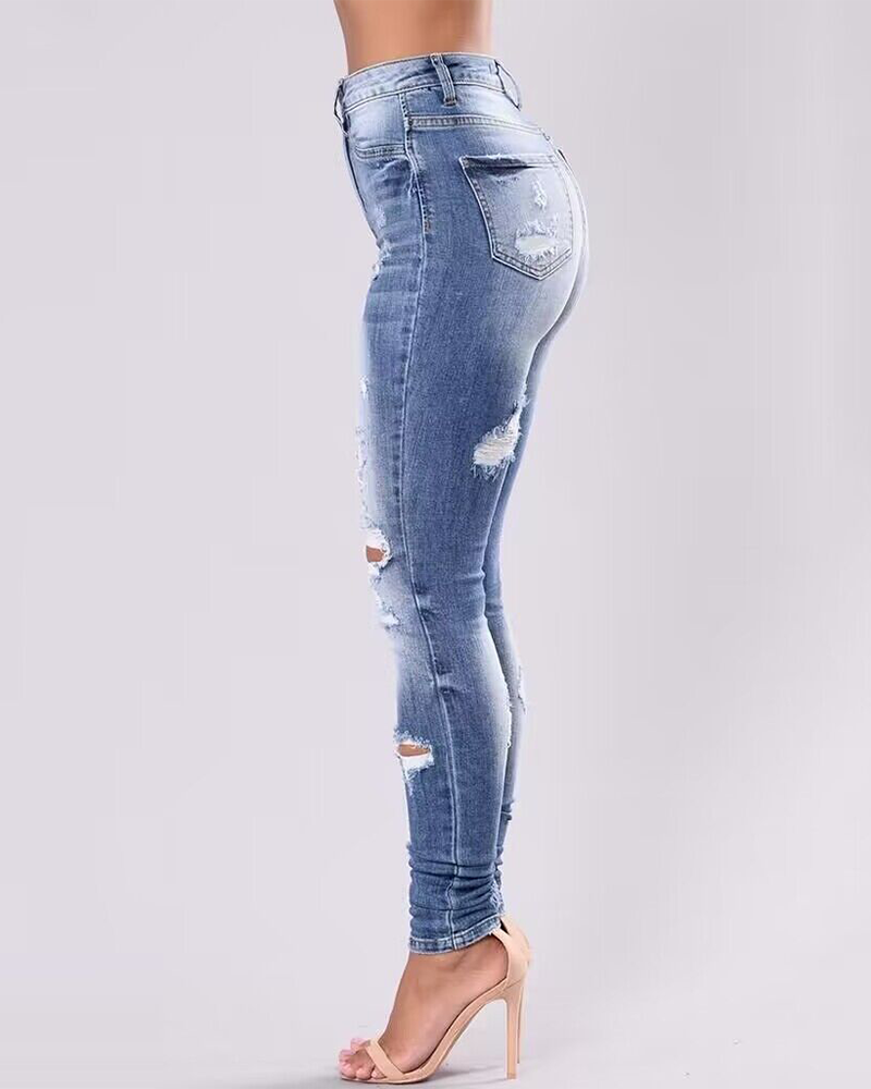 High Waist Ripped Jeans