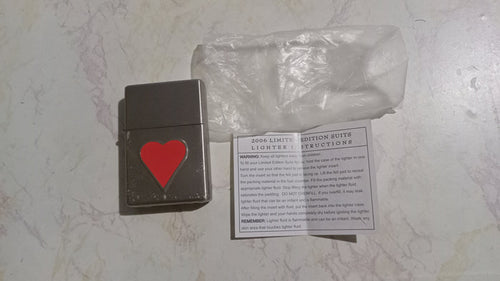 2006 Limited Edition Lighter Silver with Hearts Playing Cards Suit