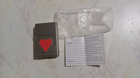 2006 Limited Edition Lighter Silver with Hearts Playing Cards Suit