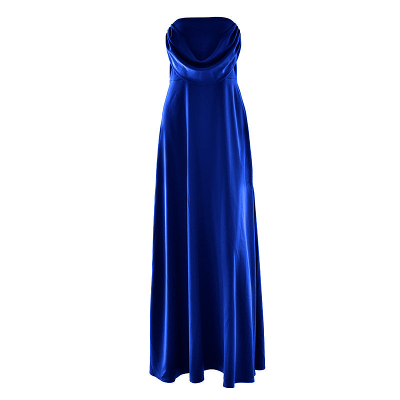 Ruched zip-up backless solid tube mini dress  | Festival Outfits Women