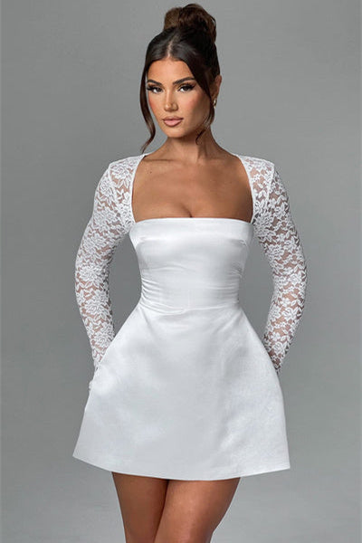 Kristin Square Neck Satin Mini Dress