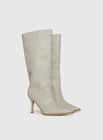Cecil Knee High Boots Bone