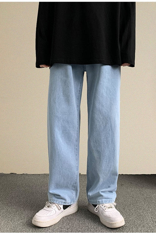 Casual Basic Long Jeans Men Pants