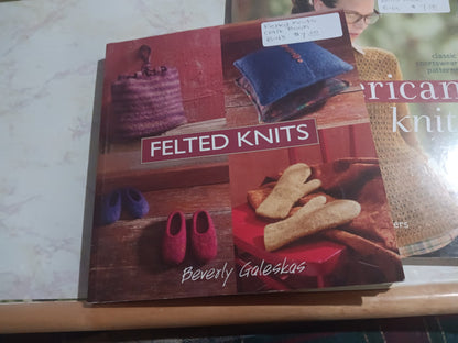 3 Book Lot New American Knits + Felted Quilts + Knitted Cushions Bundle