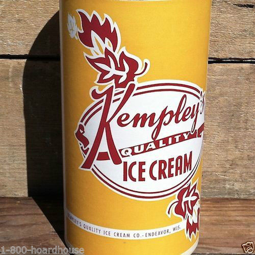 KEMPLEY'S Half Gallon Ice Cream Container 1950s