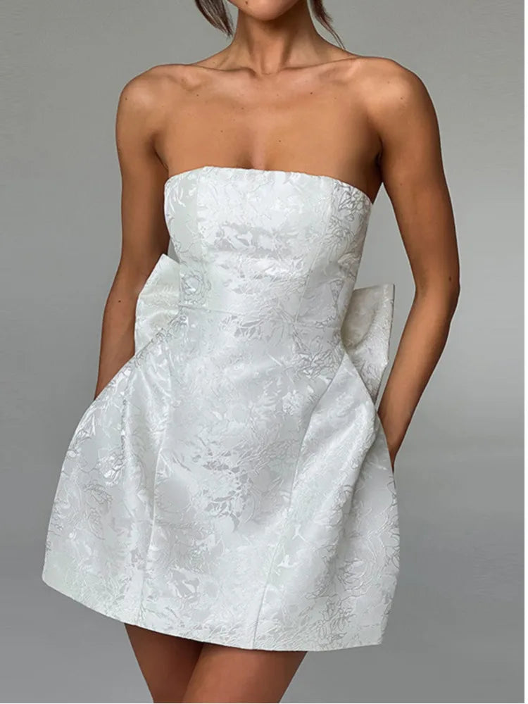 Butterfly Knot Backless Mini Dress