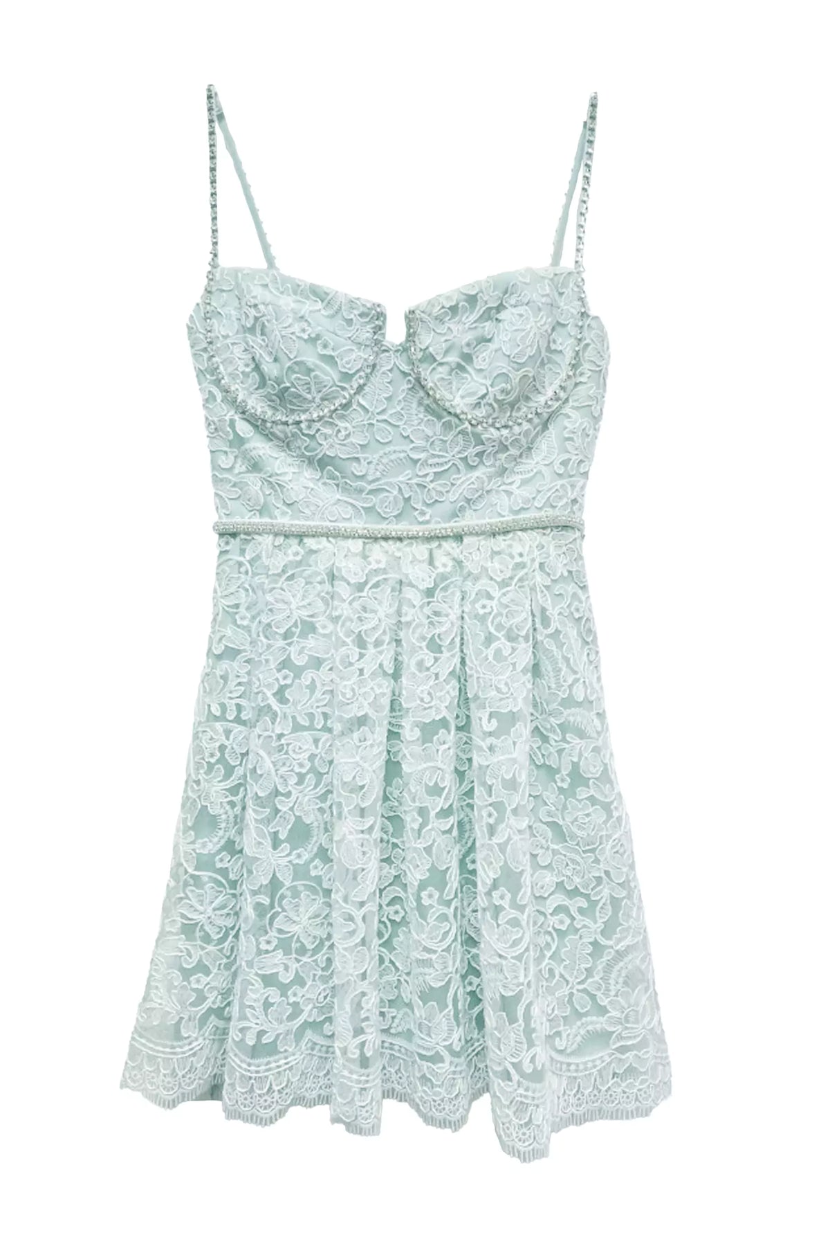Ellison Green Lace Mini Dress