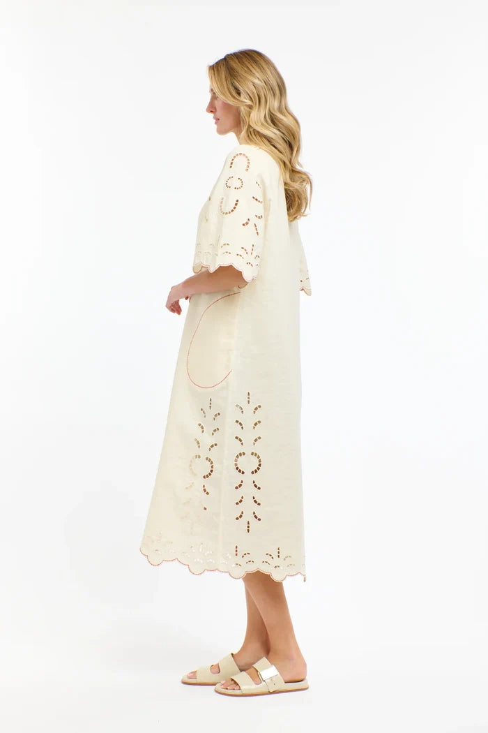 365 Days - Annie Embroidered Dress - 3DD9286 Antique Cream
