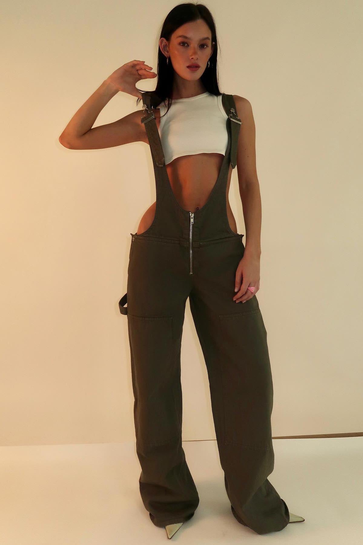 Chic Utility Denim Jumpsuit