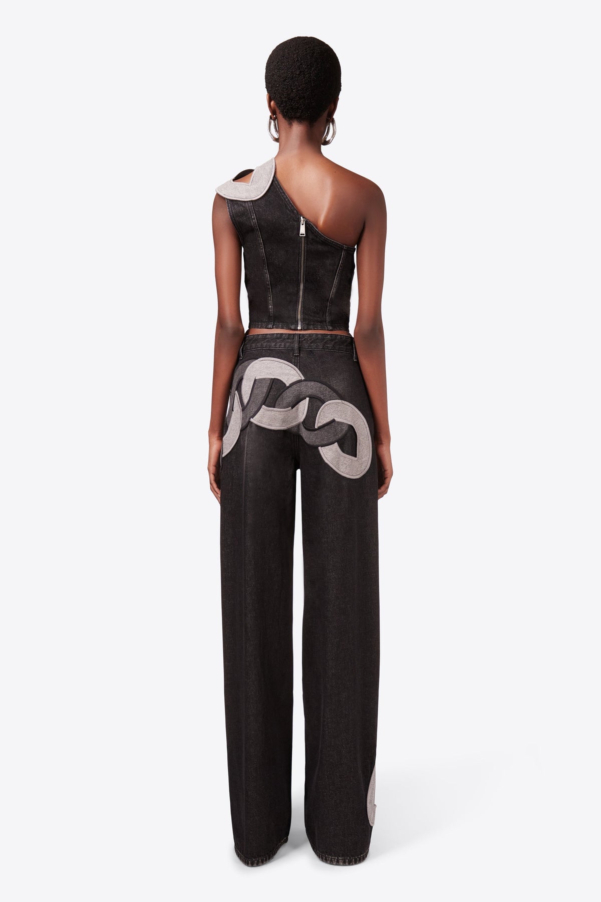 Lock Ring Type Irregular Jeans Set