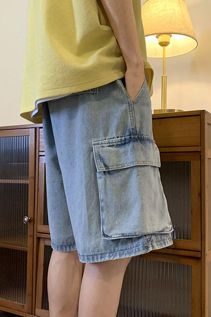 Loose Hip Hop Side Cargo Pocket Shorts Pants