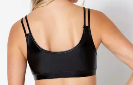 3D Weed Leaf Strappy Bra Marijuana Design Body Rage Black