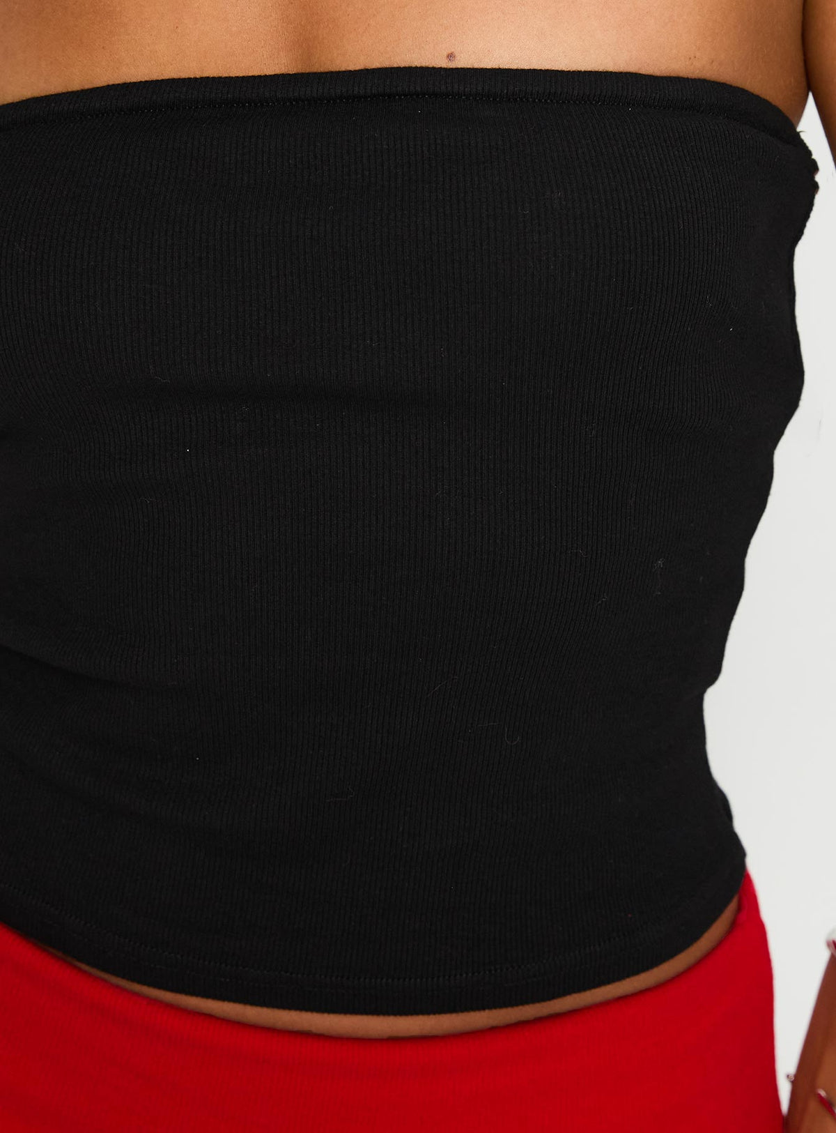 Baseline Strapless Rib Top Black