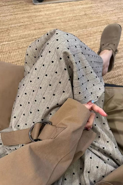 Loves Dot Pattern Long Office Pants