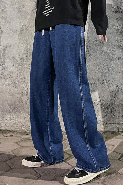 Loose Retro Wide Leg Men Jeans Pants