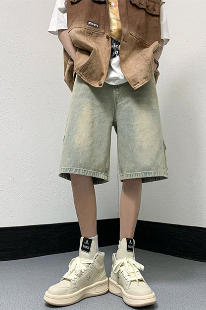 Vintage Washed Hip Hop Denim Shorts