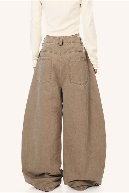 Hip-Hop Graphic Print Wide Leg Plus Size Jeans