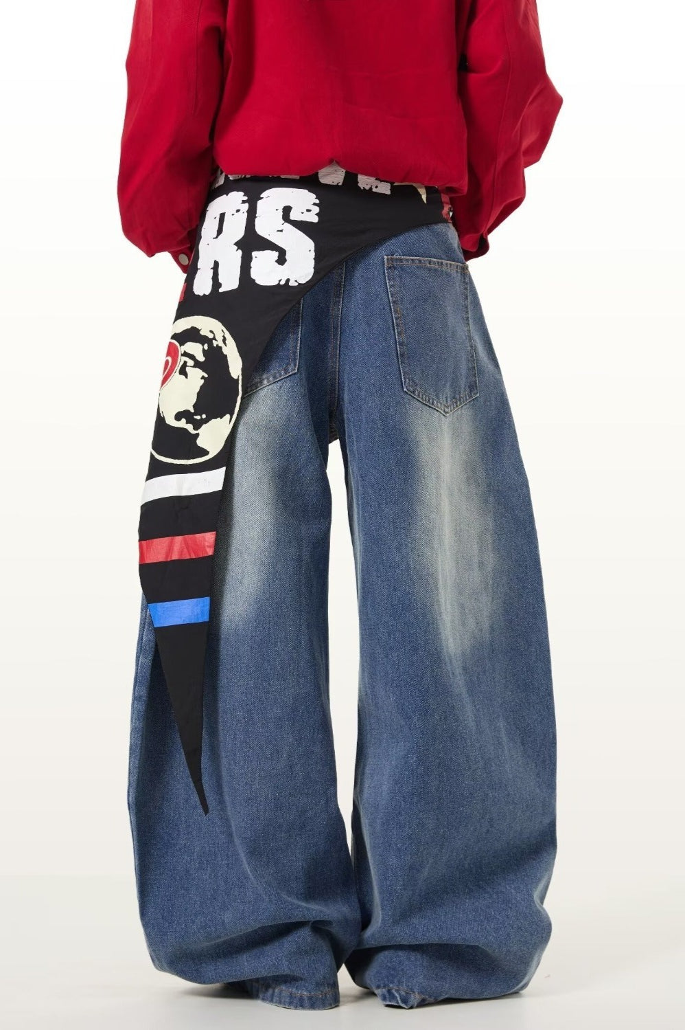 Vintage Lightweight Cargo High Waist Flare Jeans
