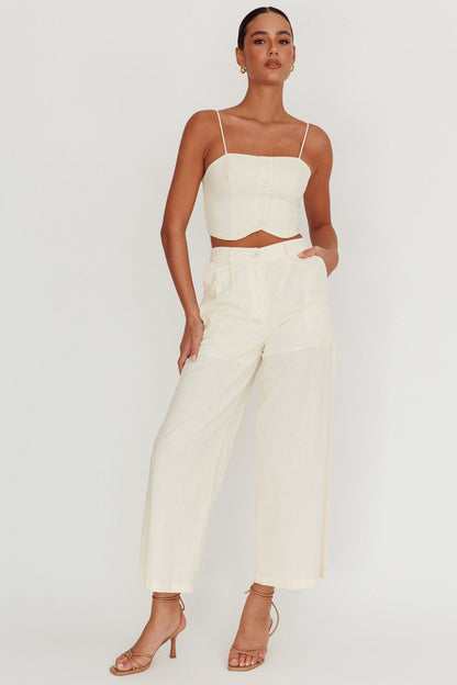 Breathless Wide Leg Pant Oat