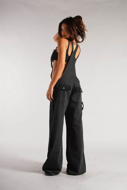 Chic Utility Denim Jumpsuit