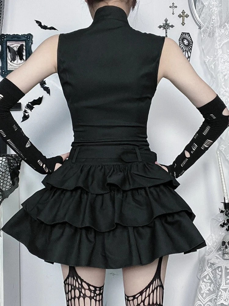 Zipper Grunge Alternative Streetwear Mini Dress