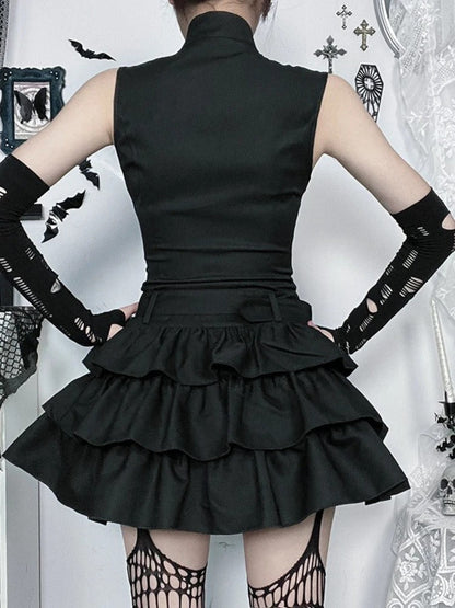 Zipper Grunge Alternative Streetwear Mini Dress