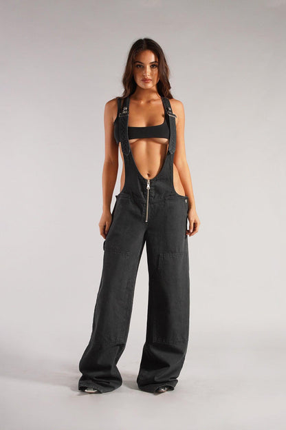Chic Utility Denim Jumpsuit