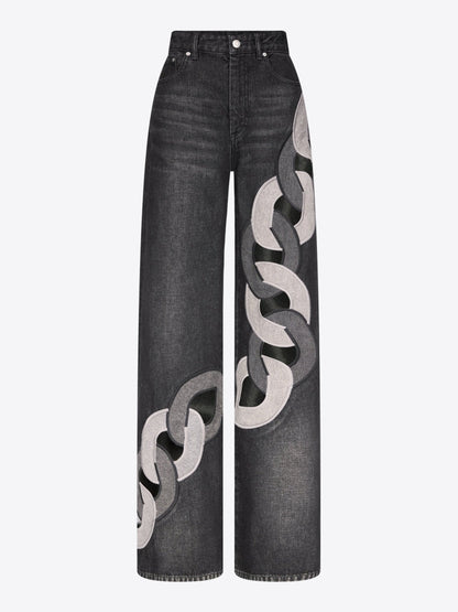 Lock Ring Type Irregular Jeans Set