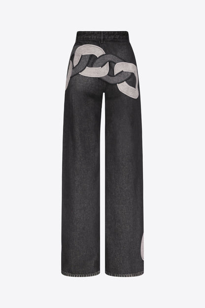 Lock Ring Type Irregular Jeans Set