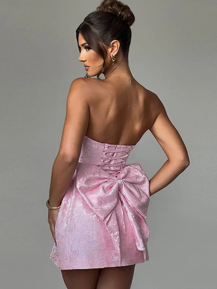 Butterfly Knot Backless Mini Dress