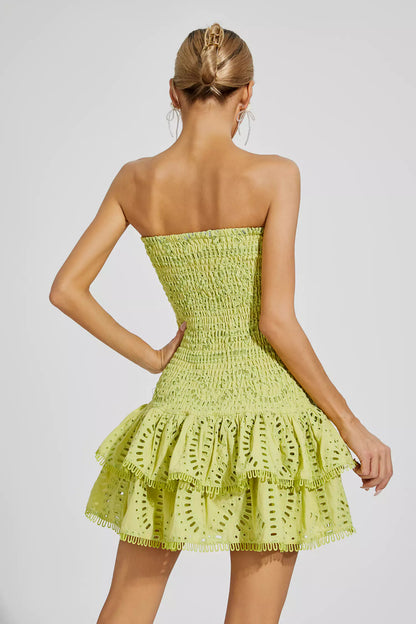 Bridget Green Ruffle Mini Dress