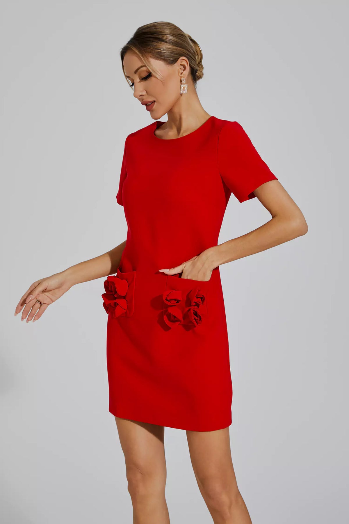 Zendaya Red Rose Mini Dress