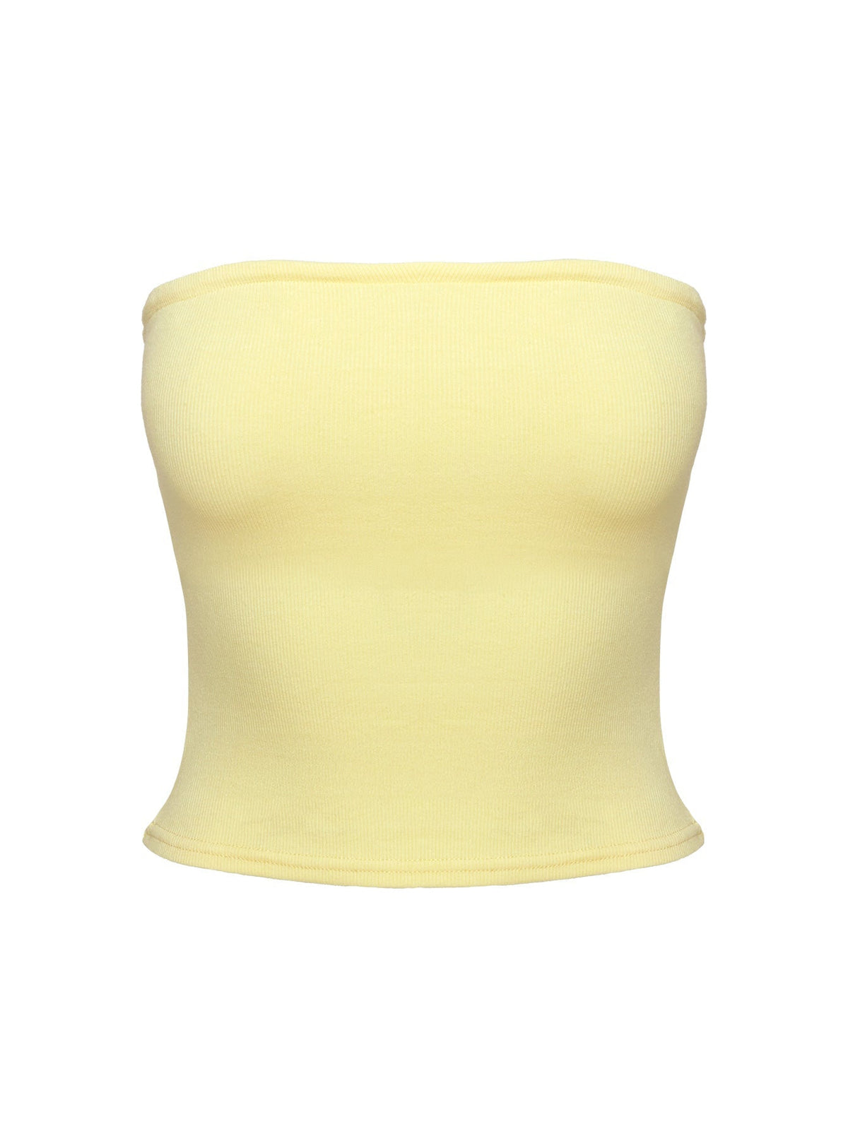 Baseline Strapless Rib Top Yellow