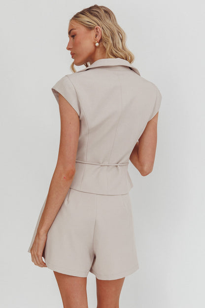 Galisse Wide Leg Shorts Cream