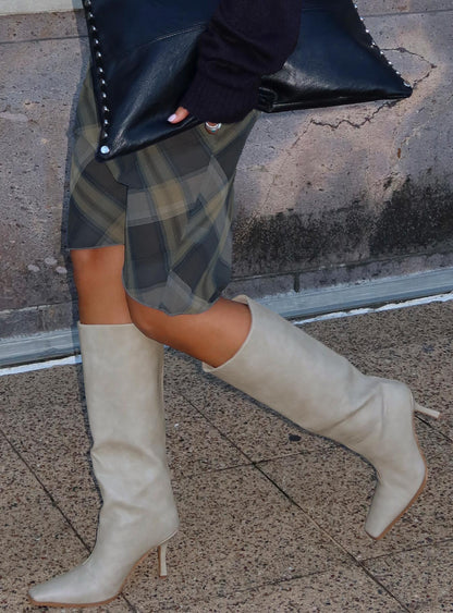 Cecil Knee High Boots Bone