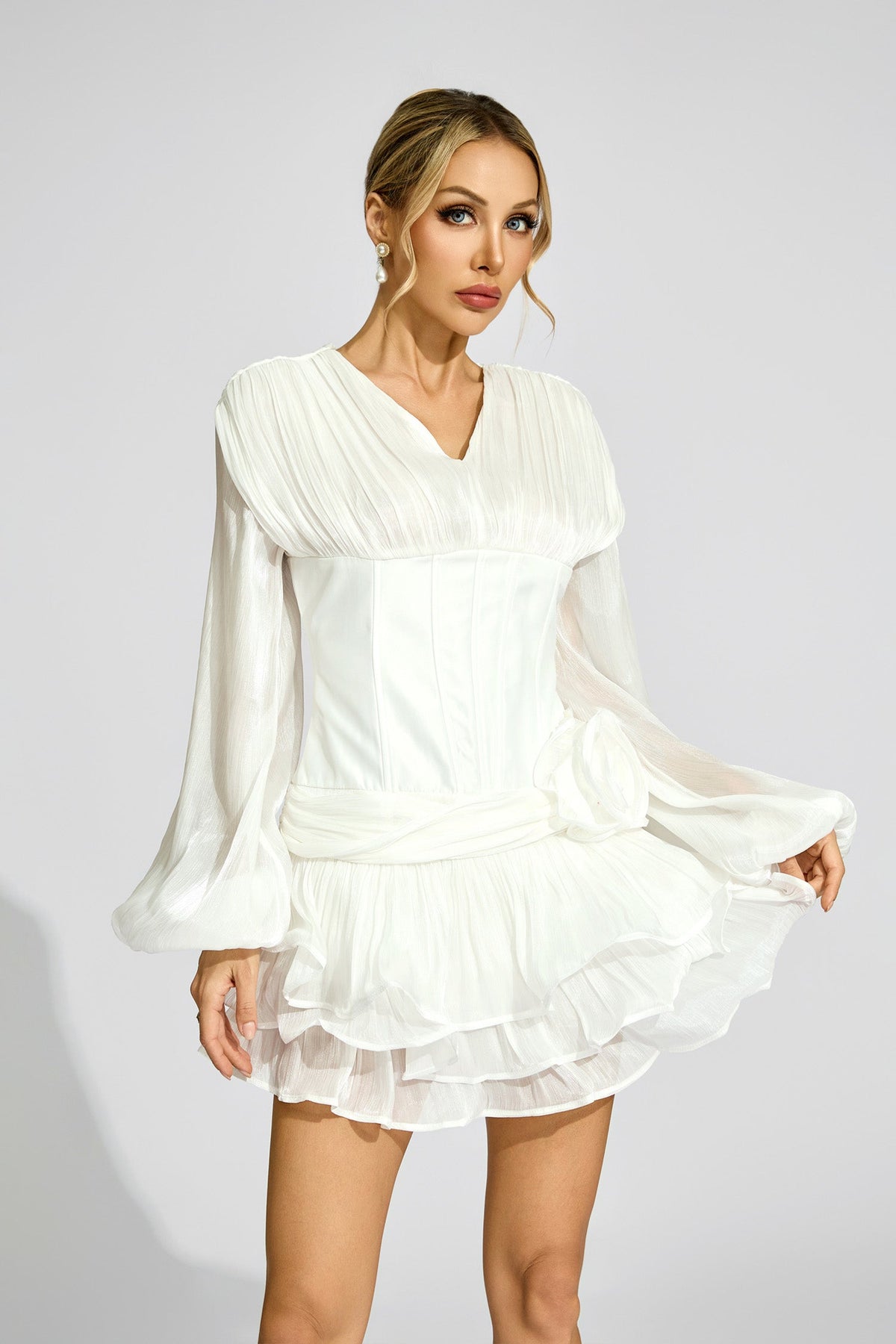 Dickens White Corset Mini Dress