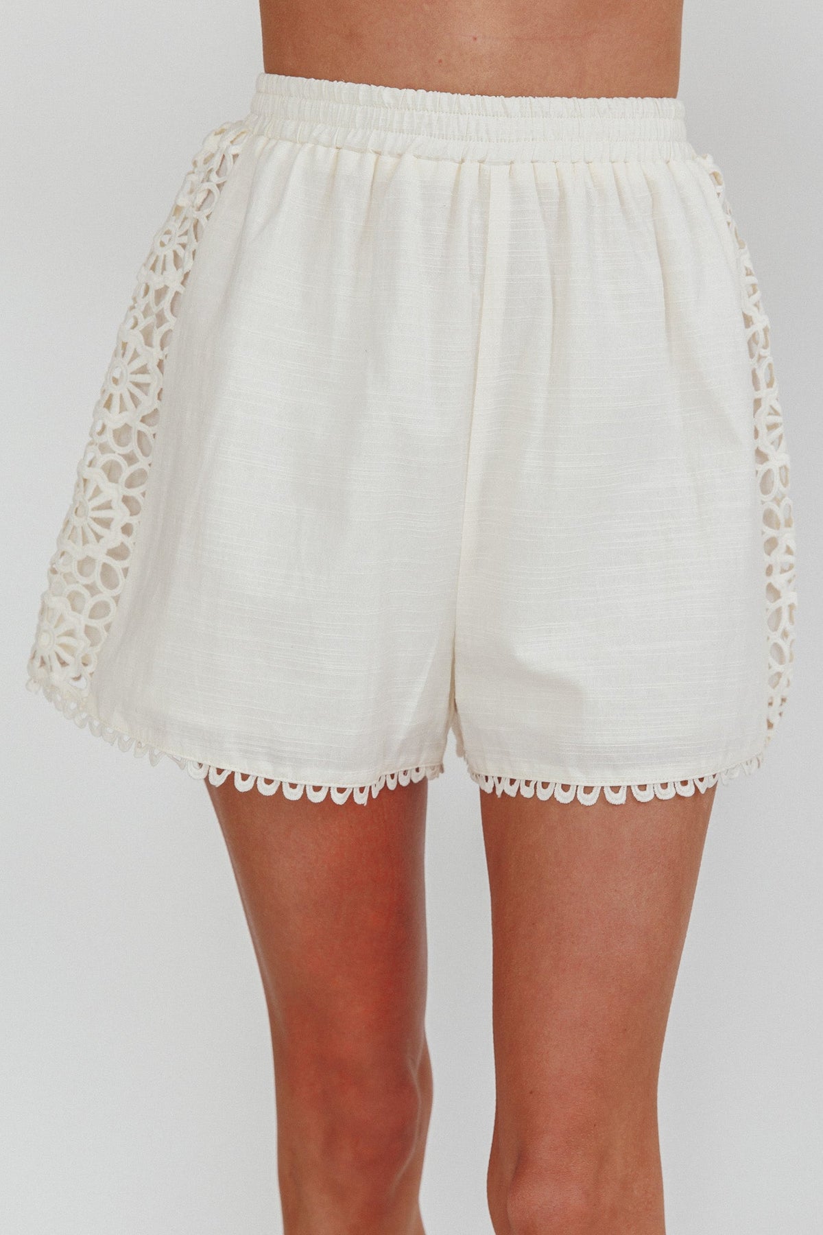 Baybreeze Lace Applique Shorts White