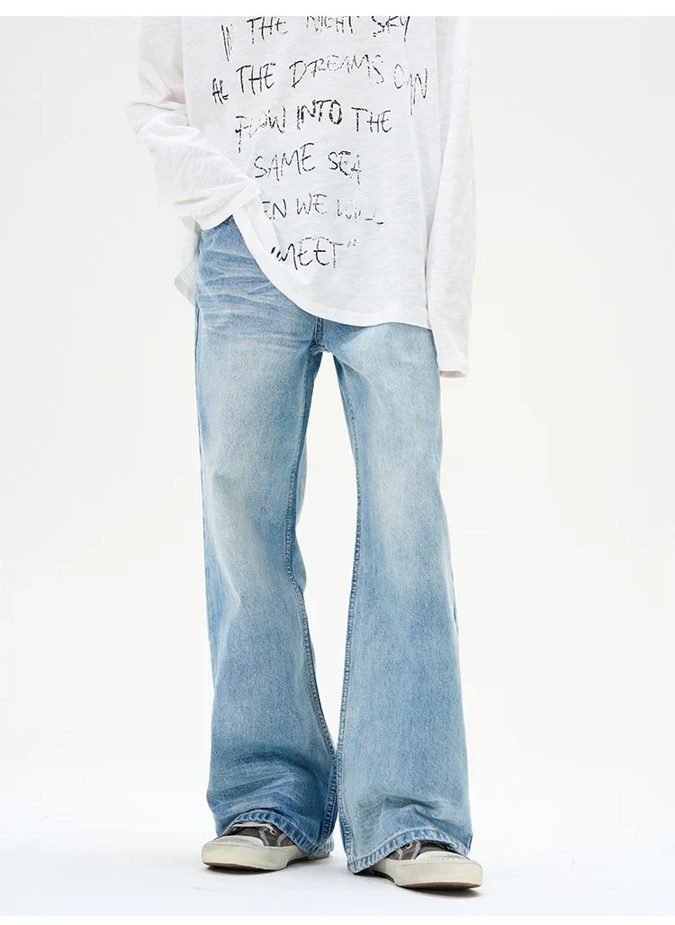 Light Wash Mid-Rise Wide-Leg Jeans