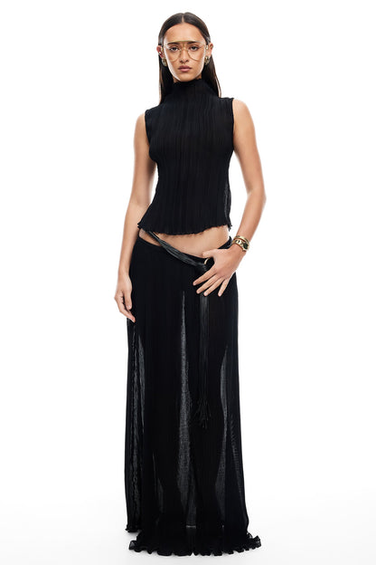 LIONESS Ford Maxi Skirt Onyx