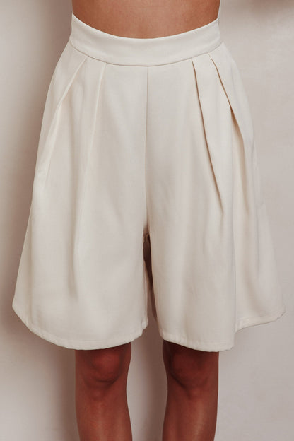 Janna Wide Leg Shorts Oat