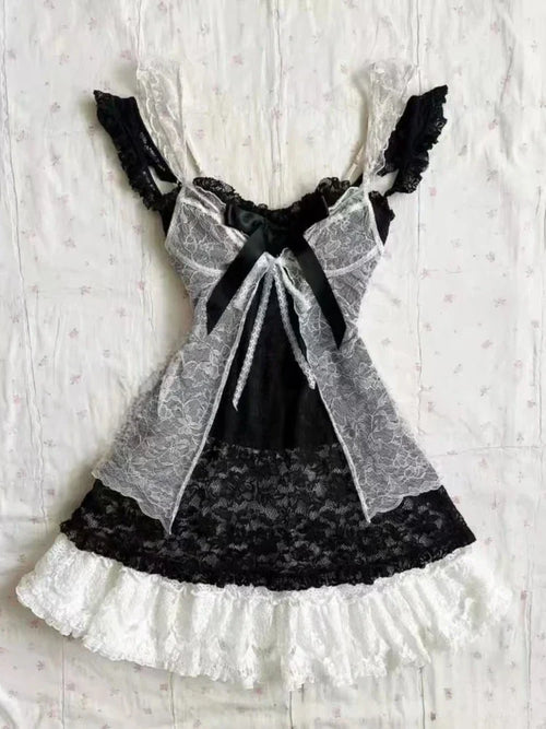 Gothic Lace Up Off Shoulder Mini Dress